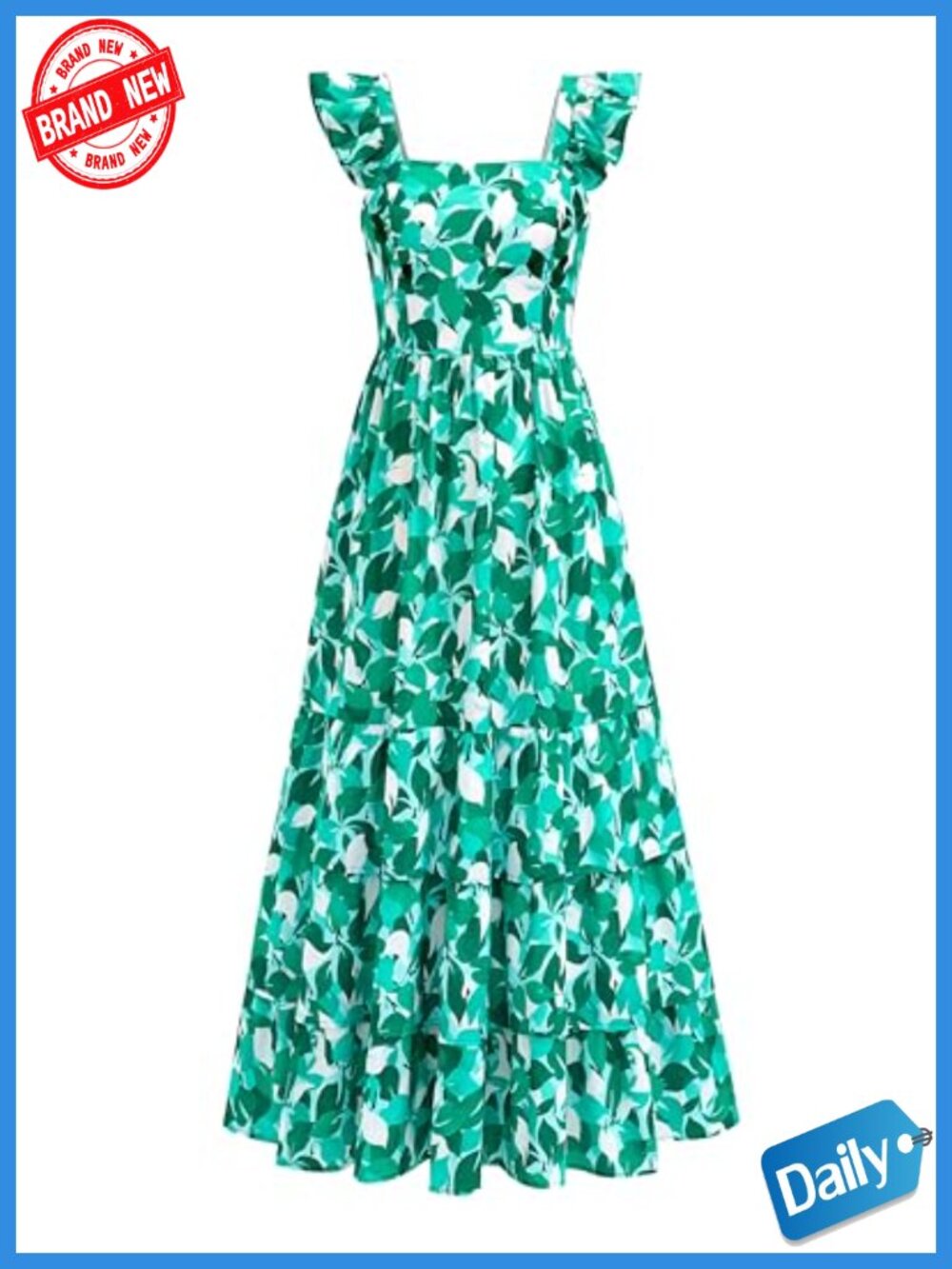 Boho Floral Maxi Dress Sleeveless Smocked A-Line with Pockets Wedding Guest